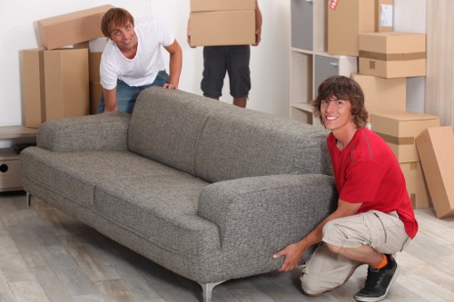 Packed moving boxes ready for a flat or house relocation in London