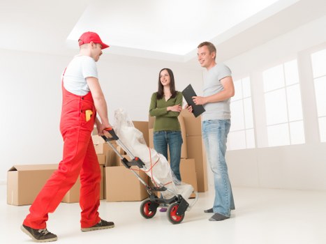 A moving team and supplier compliance documents representing the second image