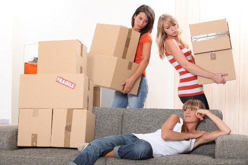 Removal van loaded for a local move across London