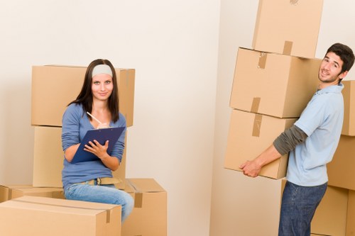 Office relocation setup in a busy London commercial area