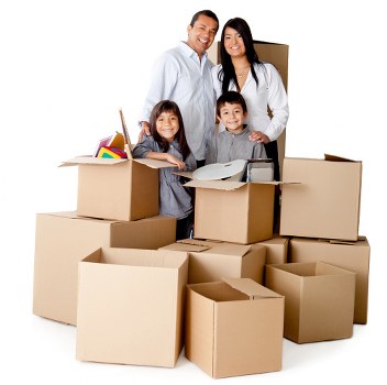 Household items being loaded for a London relocation